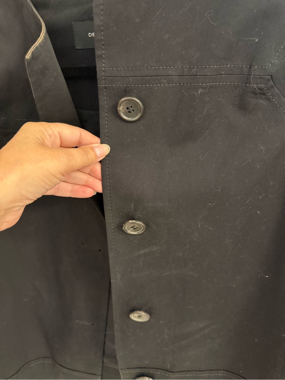 Derek Lam Black Cropped Button Jacket - Picture 4 of 5